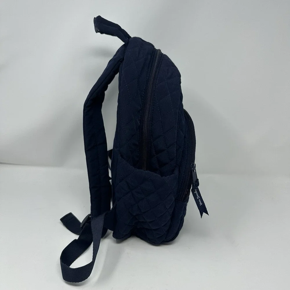 Vera Bradley Essential Compact Backpack Bag Classic Navy Blue Microfiber Quilted